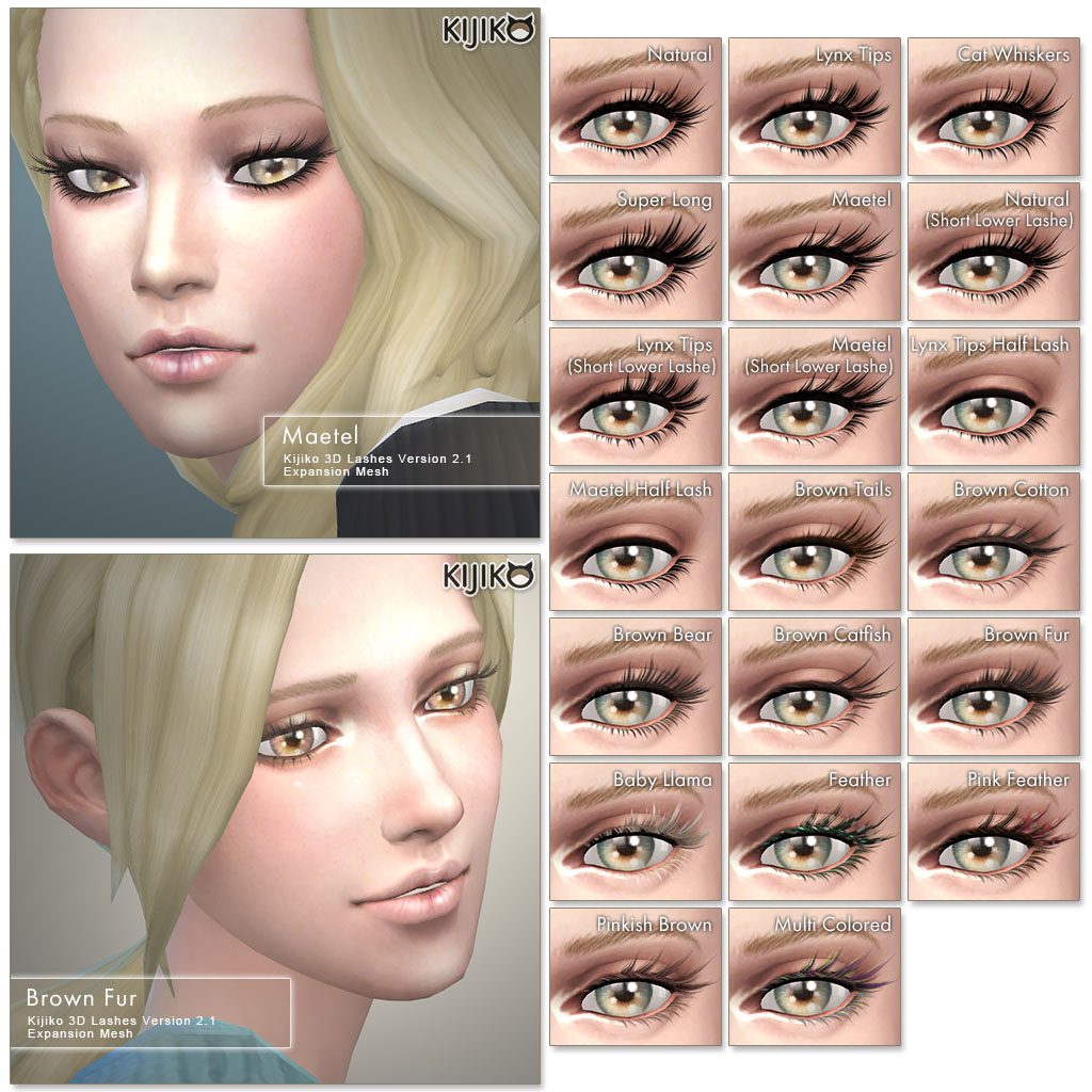 sims 4 cc kijiko eyelashes skin detail